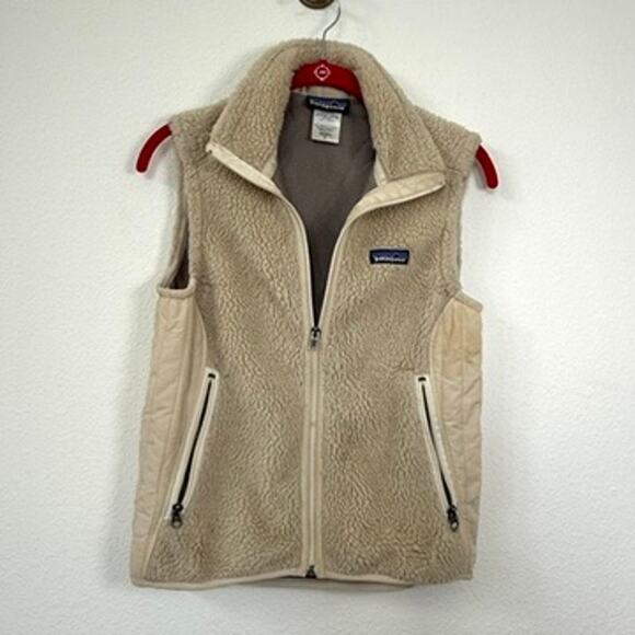 Patagonia Los Gatos Fleece Vest Beige Tan Women Small Outdoor Hiking Cozycore - Picture 1 of 5